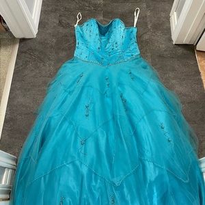 Light blue tool & sparkle dress